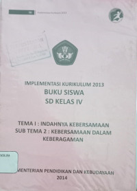 Image of Implementasi kurikulum 2013 Buku SD Kelas IV