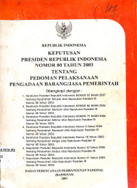 Image of Keputusan Presiden Republik Indonesia Nomor 80 tahun 2003