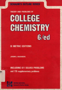 Image of THEORY AND PROBLEM OF COLLEGE CHEMISTRY 6/ed