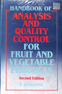 Image of Handbook of Analysis and Quality  Control for Fruit and Vegetable Products second edition